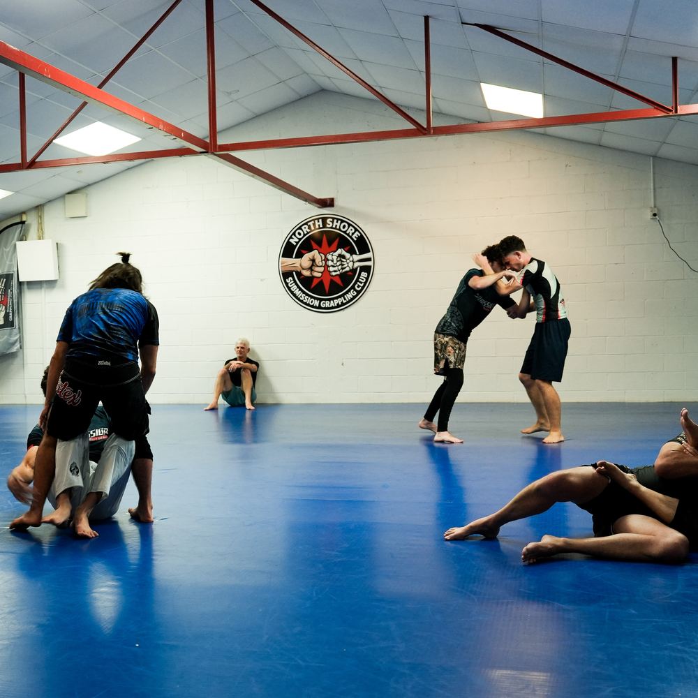 Multiple pairs rolling during Saturday open mat